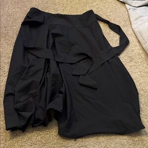 Classic Black Midi Wrap Skirt